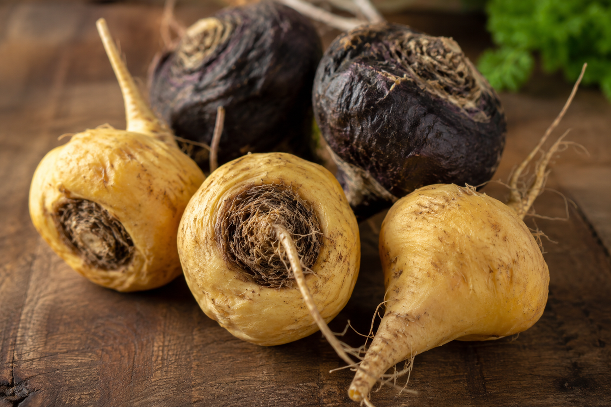 Racines de maca jaune et noire
