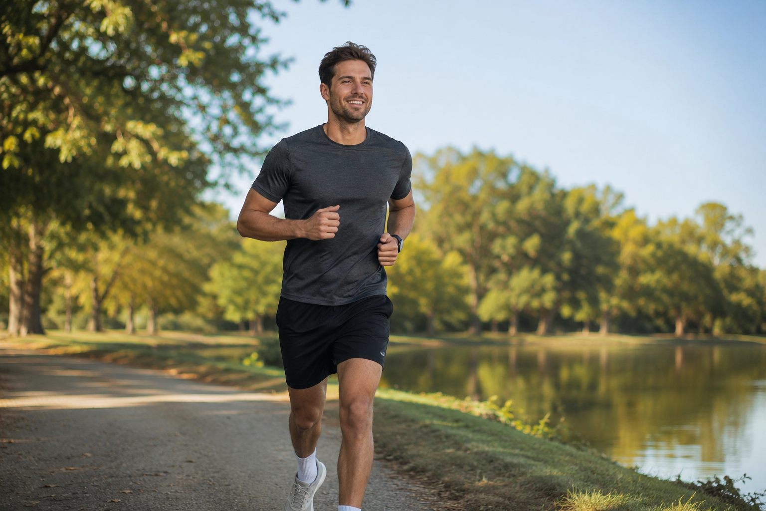 Homme actif qui court, testostérone naturelle